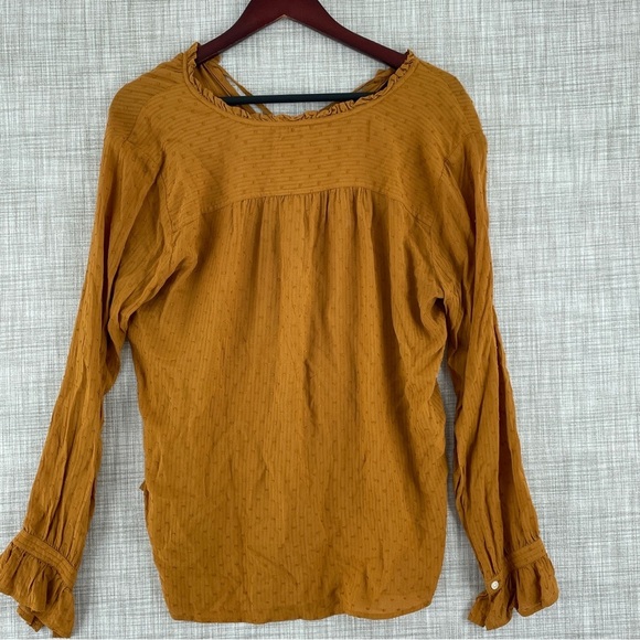 Loft blouse textured women’s size medium long sleeve - Picture 5 of 7